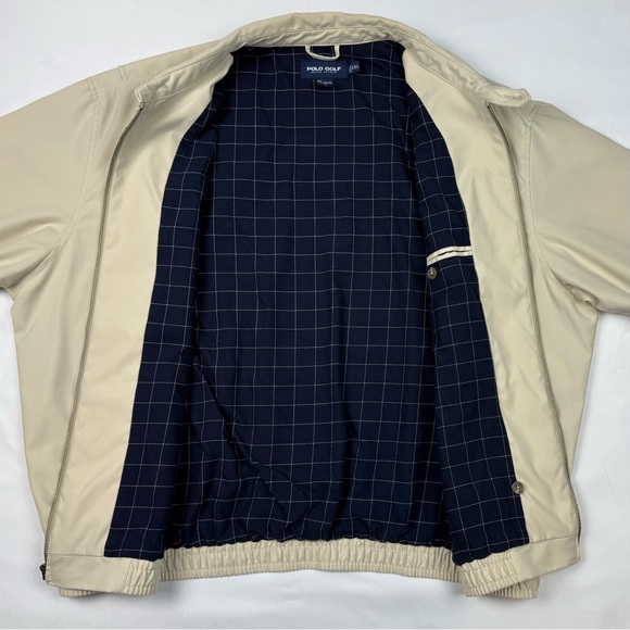Vtg Polo Golf Ralph Lauren Men Harrington Jacket 2XL 90s Plaid Lined Full Zip A2 - Picture 3 of 12